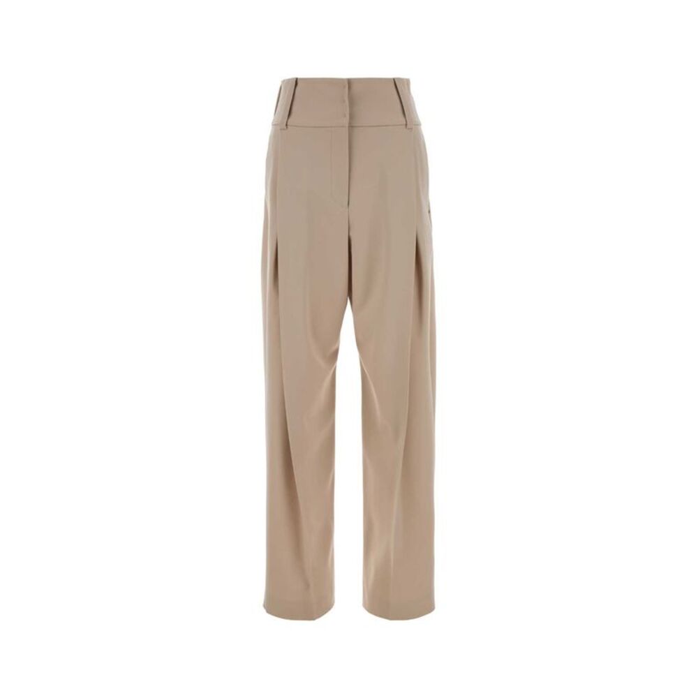 Sportmax Women Sand Stretch Wool Wide-Leg Girino Pant